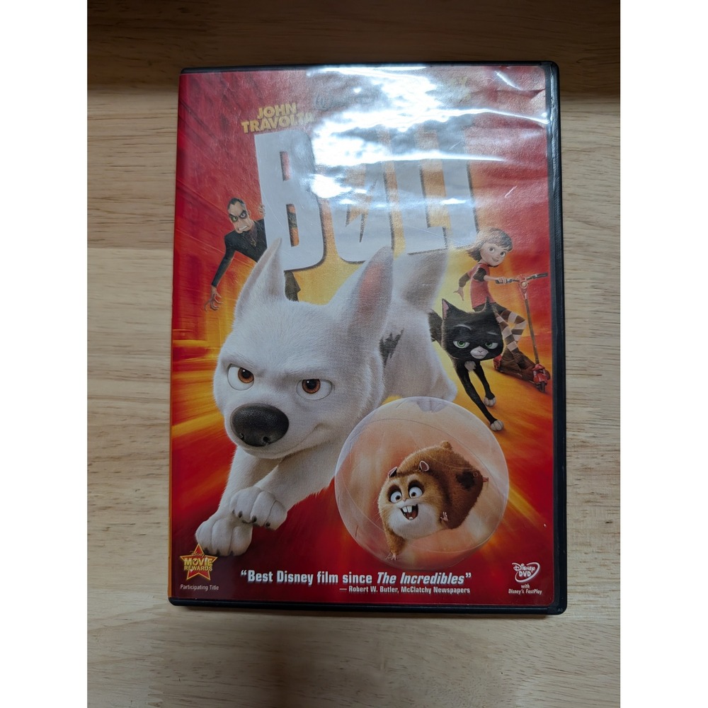 Disney Bolt DVD Kids Family Movie John Travolta Miley Cyrus Excellent W/ Insert